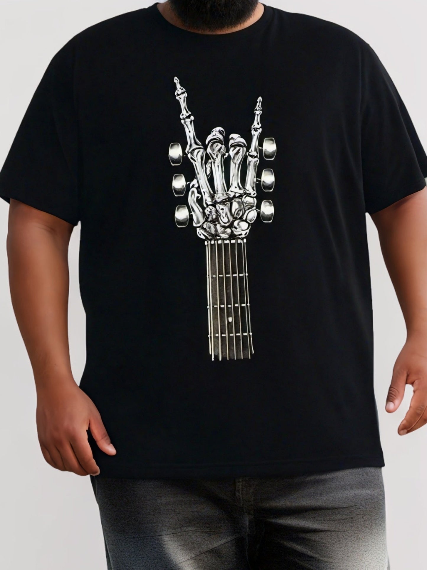 Rock N Roll Bones Guiter T-Shirt - Mens - DATNEWDRIP