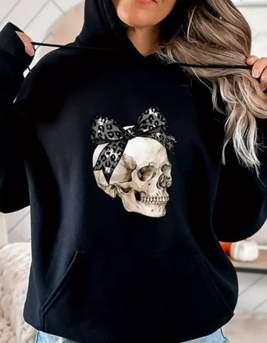 Skull And Bows Hoodie - Womens - DATNEWDRIP