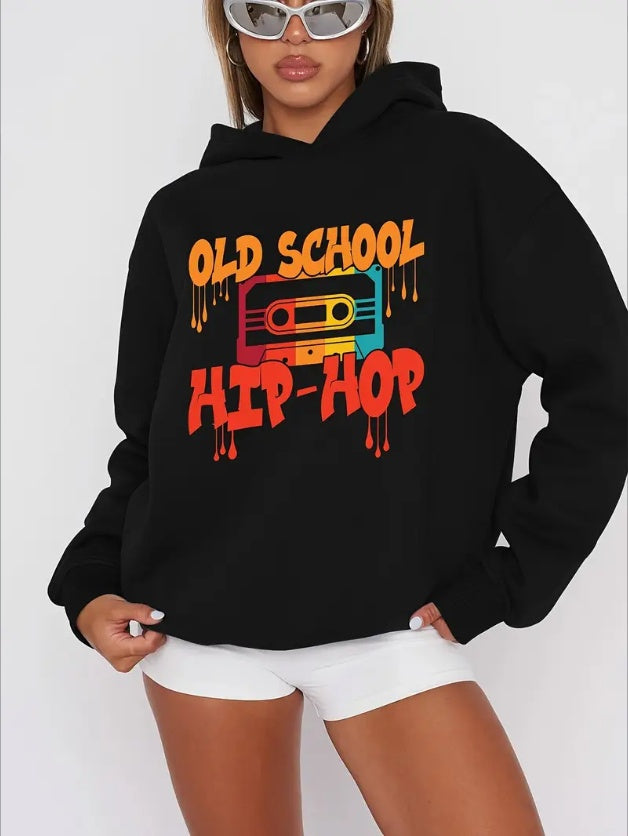 Old School Hip Hop Hoodie - Womens - DATNEWDRIP