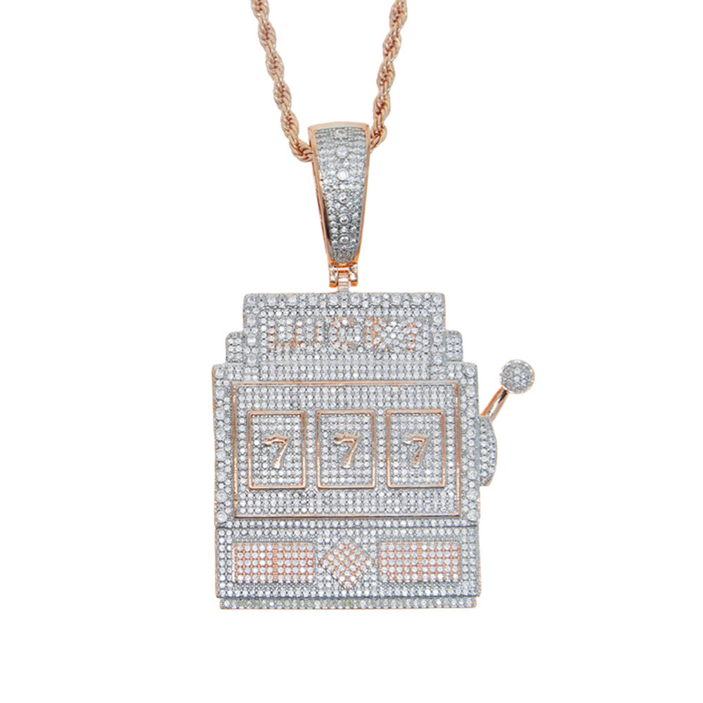 Iced Out Frosty Lucky 777 Pendant - DATNEWDRIP