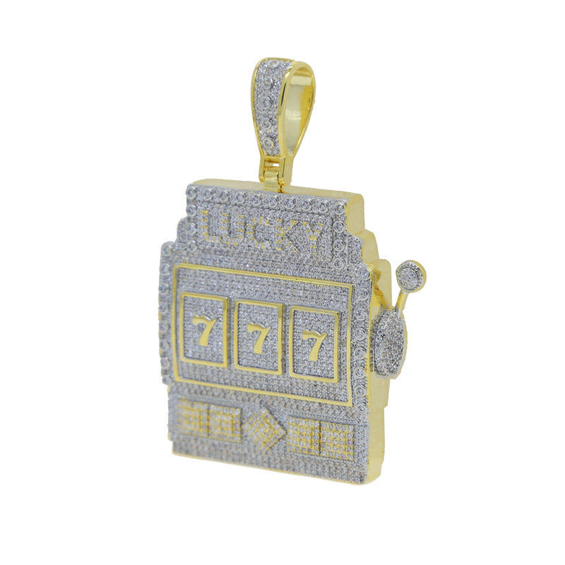 Iced Out Frosty Lucky 777 Pendant - DATNEWDRIP