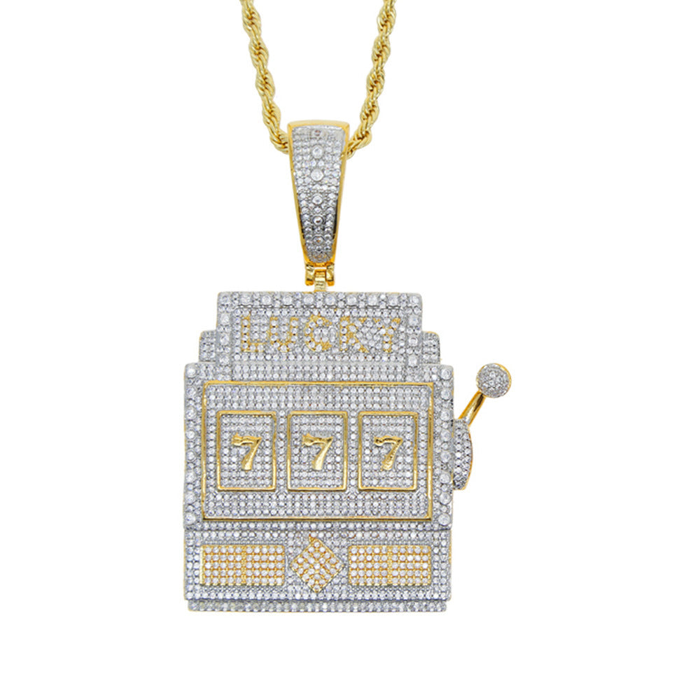 Iced Out Frosty Lucky 777 Pendant - DATNEWDRIP