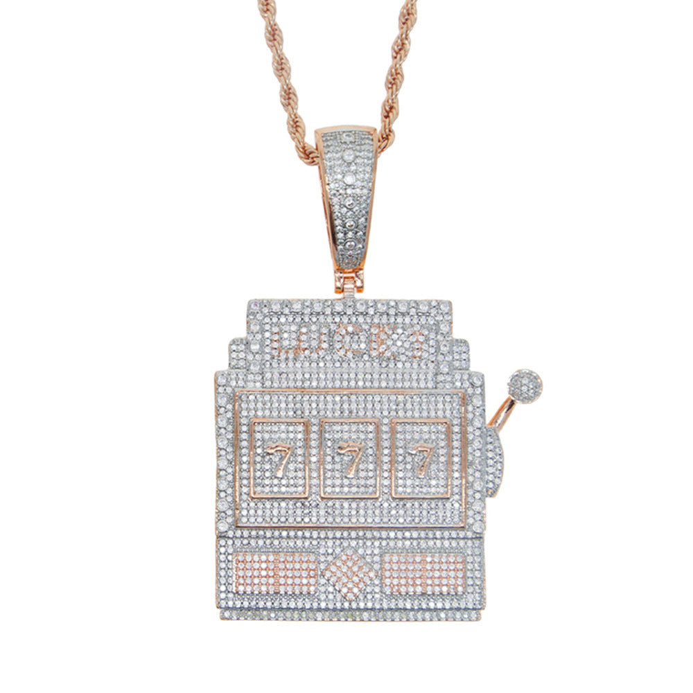 Iced Out Frosty Lucky 777 Pendant - DATNEWDRIP