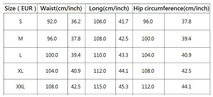 Size chart for XXXTENTACION hip-hop hoodie and sweatpants showing waist, length, and hip measurements in cm and inches