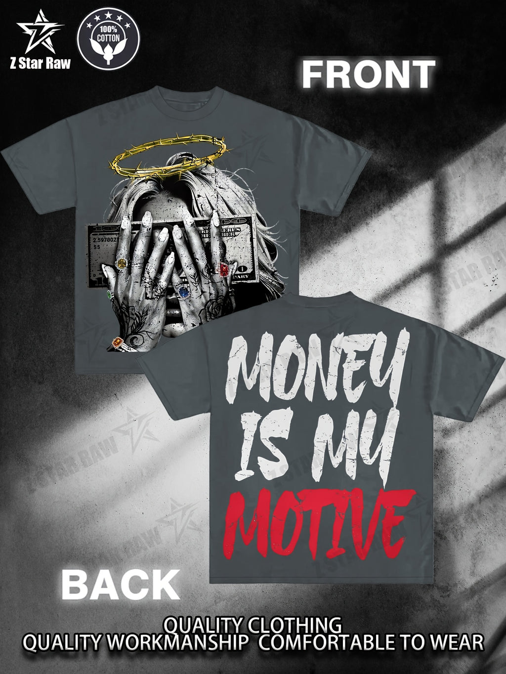 Money Is My Motive Angel Girl Tee