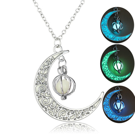 Moon Pumpkin Pendant Luminous Stone Luminous Necklace