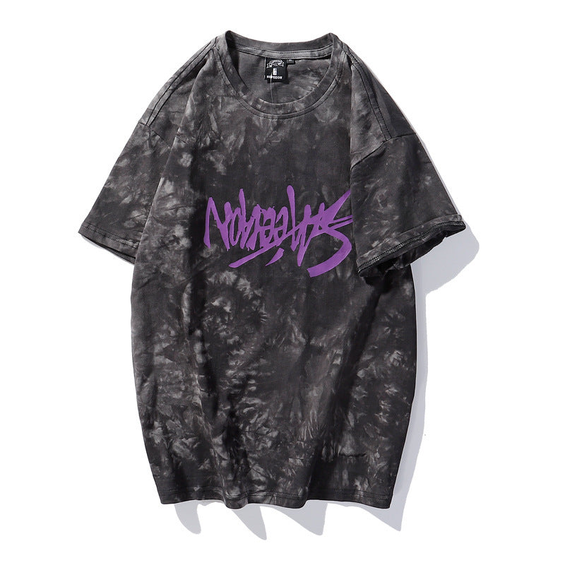 Tie-dye Casual Hip-hop Loose Short-sleeved T-shirt