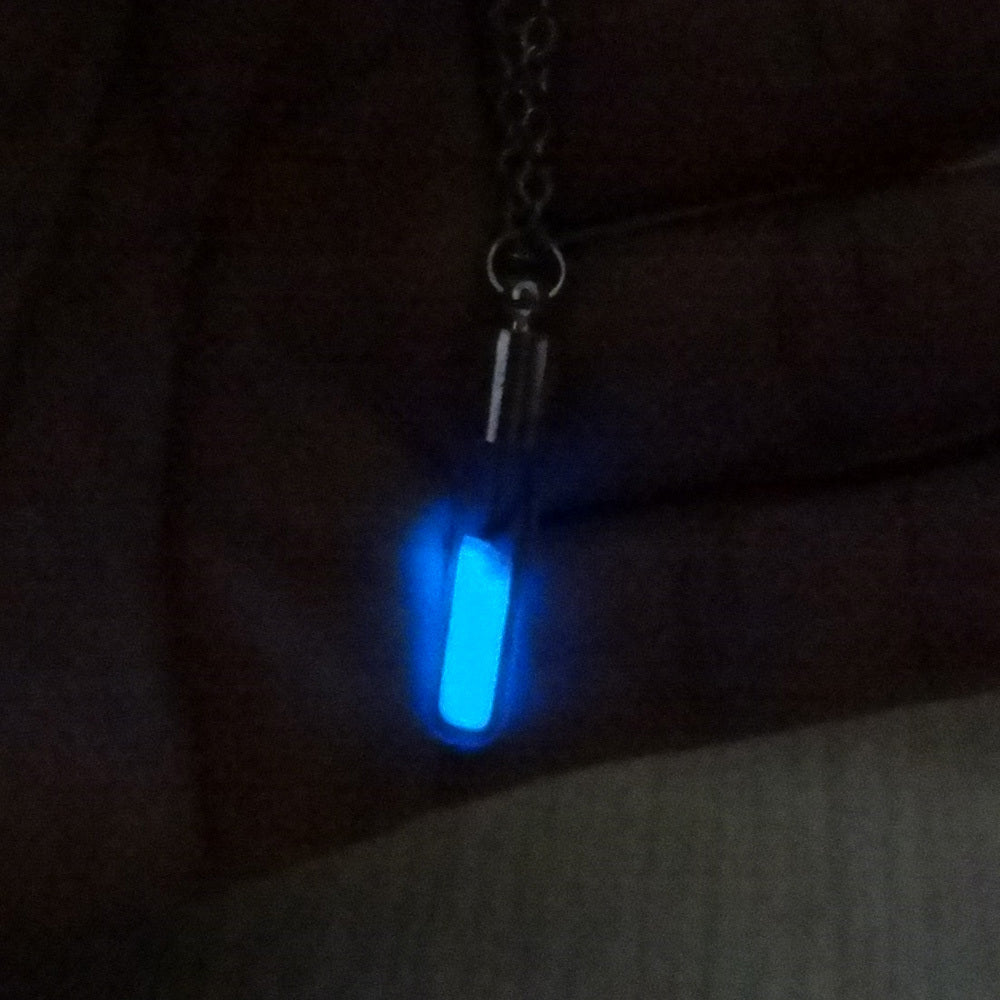 Glass Tube Luminous Powder Necklace