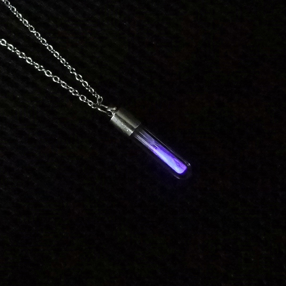 Glass Tube Luminous Powder Necklace