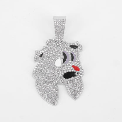 Iced Out Magic Hat Rabbit Head Pendant Necklace High-grade Cuban Chain Necklace Included