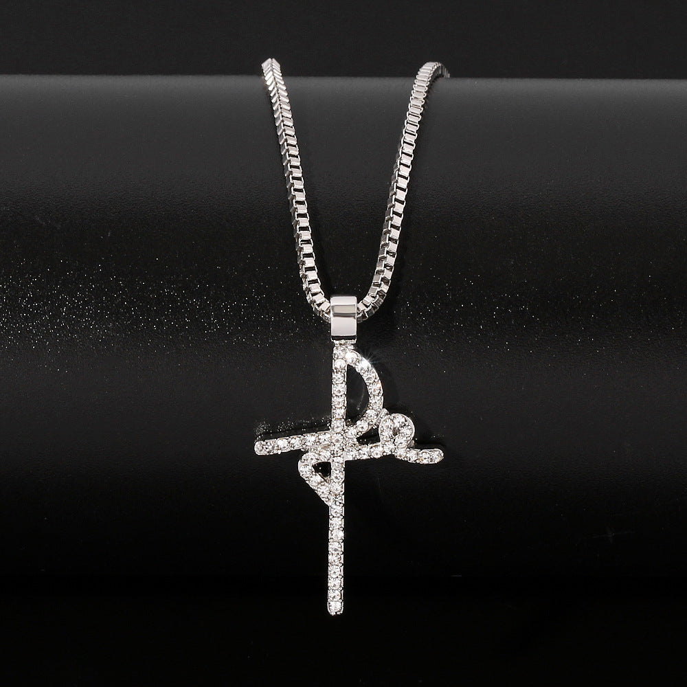 Personality Hip Hop Diamond Pendant Necklace Alloy Jewelry