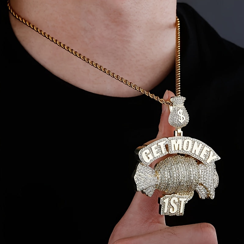 DATNEWDRIP Iced Out Get Money 1st Pendant