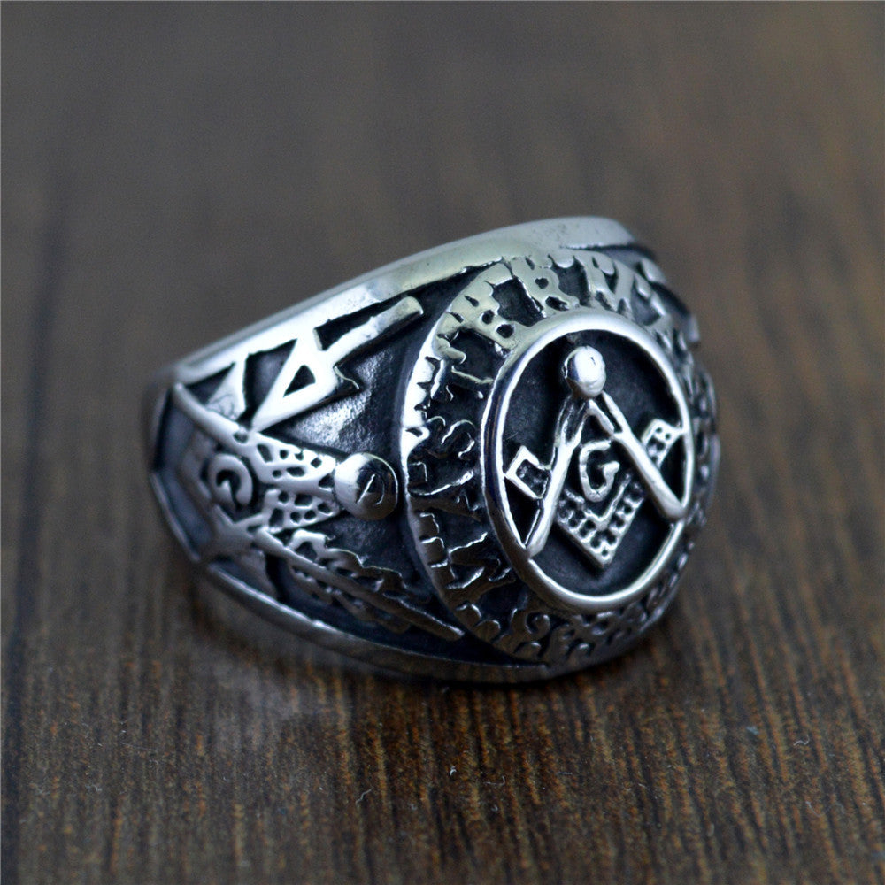 Fashion Jewelry Wholesale Hip Hop Style Ring Masonic Totem Ring Classic Trendy Men Bracelet