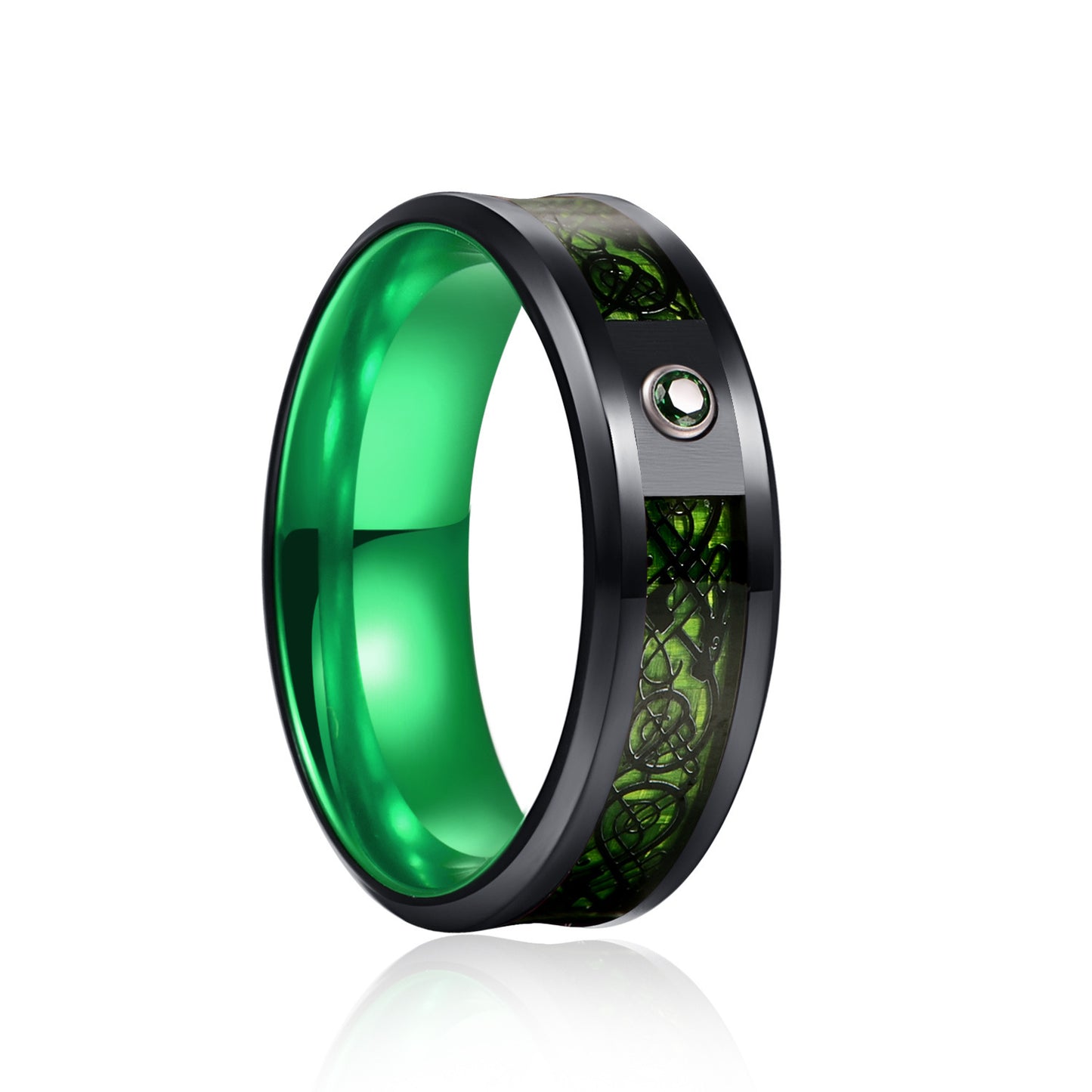 Tungsten Steel Stainless Steel Luminous Red Purple Green Ring