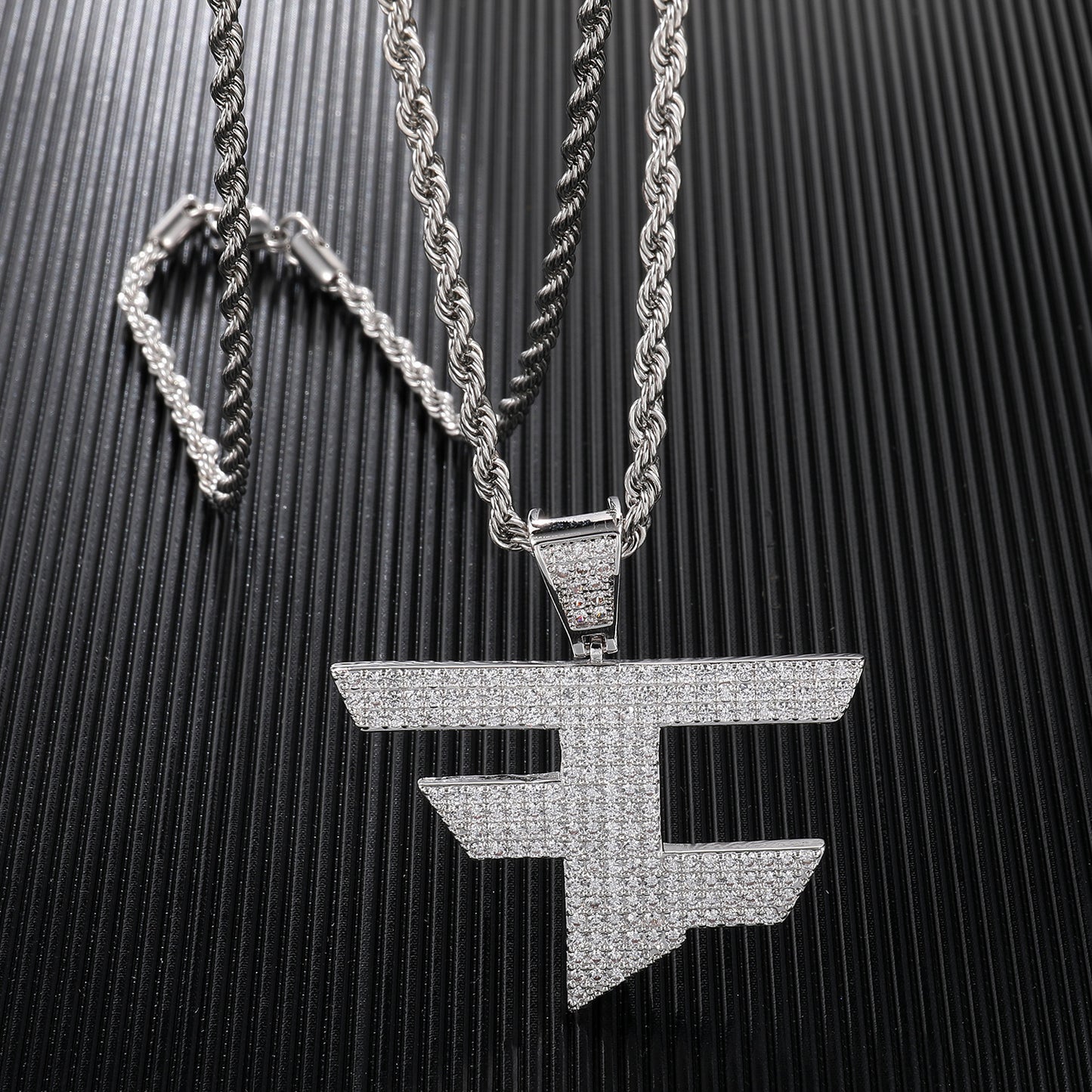 Hiphop Cross Border Fashion Brand Hip Hop Copper Micro Inlaid Faze Ban Zircon Pendant