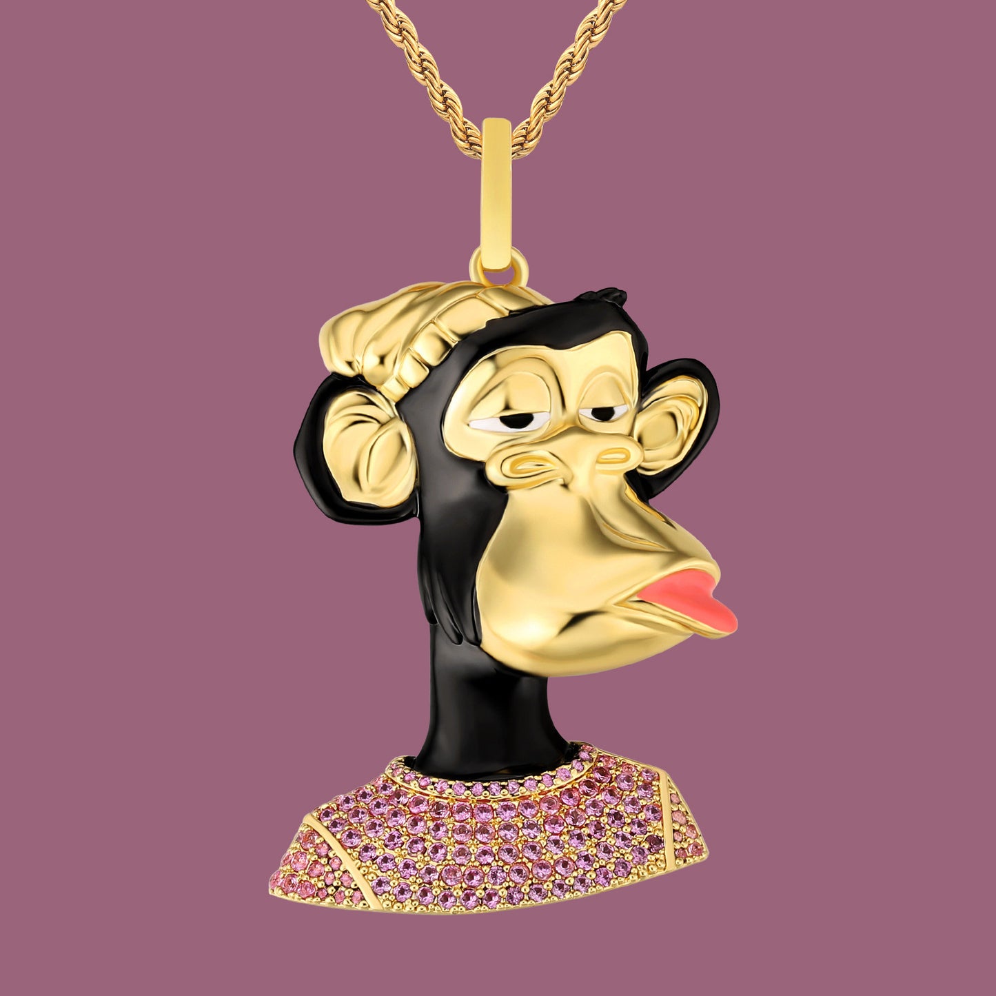 Hip Hop Pixel Punk Boring Monkey Pendant