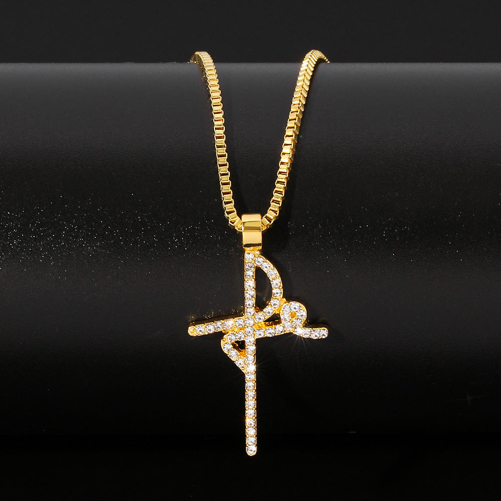 Personality Hip Hop Diamond Pendant Necklace Alloy Jewelry