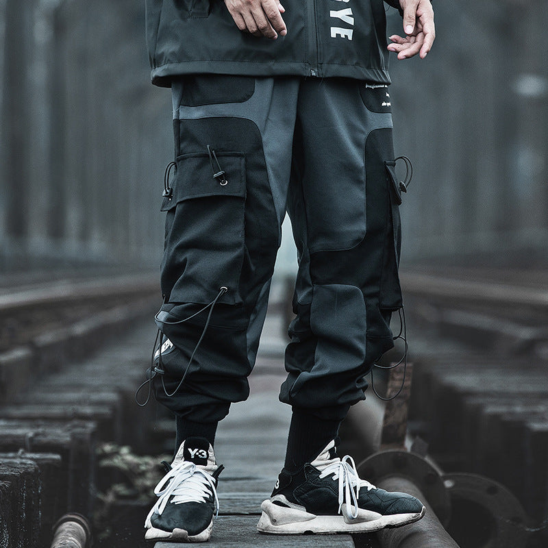 Fashion Trend Functional Wind Overalls Men's Black Tide Brand Student Harem Pants