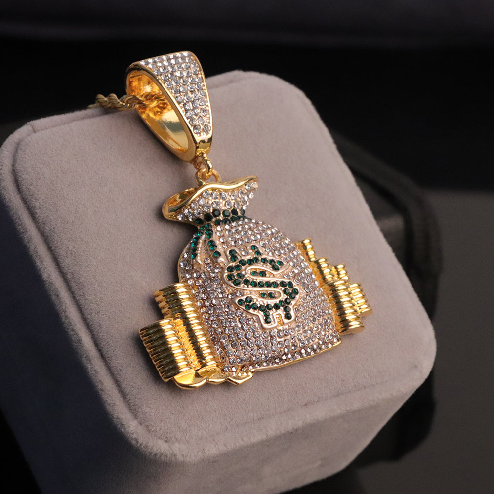 Hip-hop money bag necklace