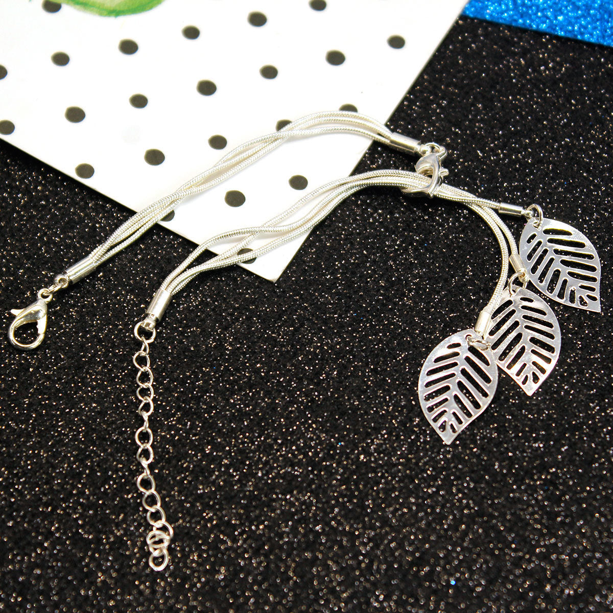 Wire Mesh Alloy Bracelet Hollow Leaf Bracelet