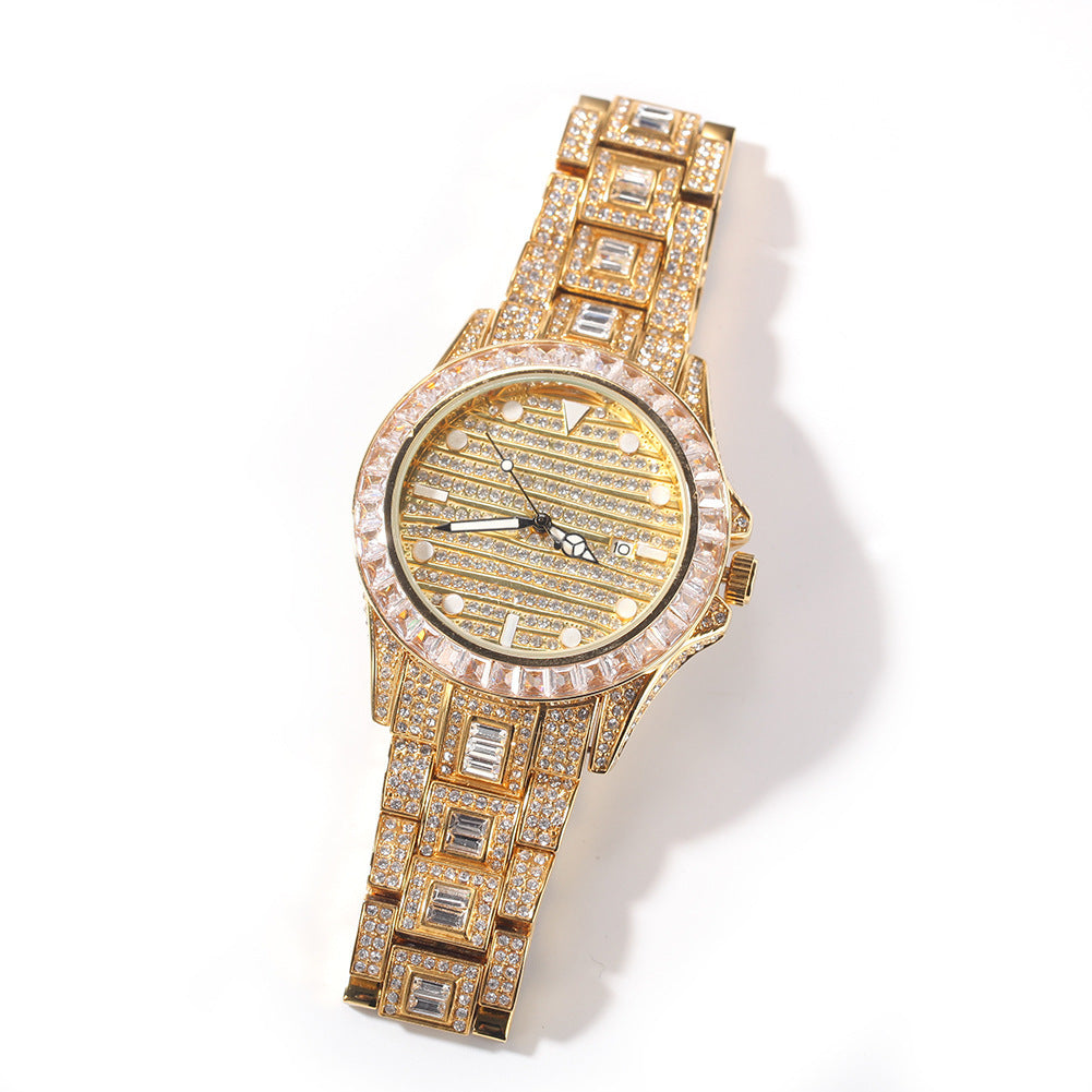 New Color Diamond Butterfly Double Button Quartz Watch