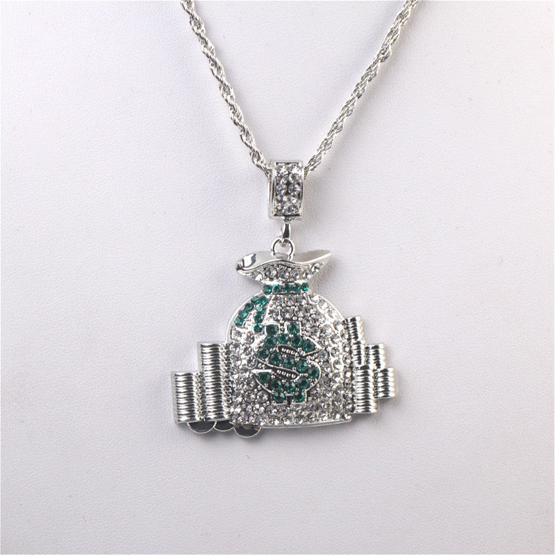 Hip-hop money bag necklace