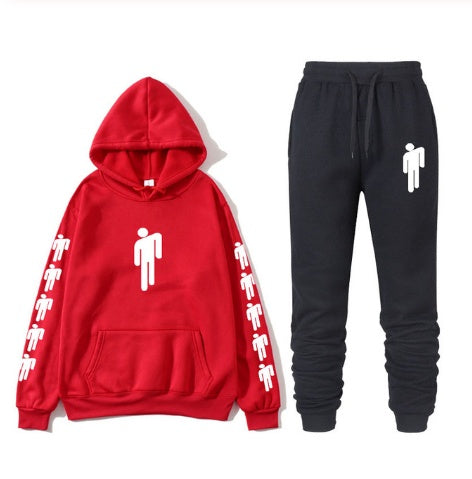 Hoodie print American singer Billie Eilish Hoodie men and women Harajuku hip hop Brilie Eilish sweatshirt set pants