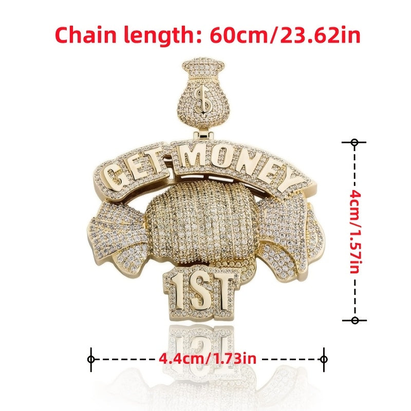 DATNEWDRIP Iced Out Get Money 1st Pendant