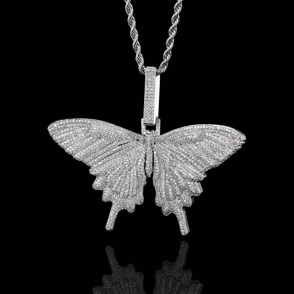 Hip Hop Large Butterfly Pendant Real Gold Electroplating Trendy Necklace