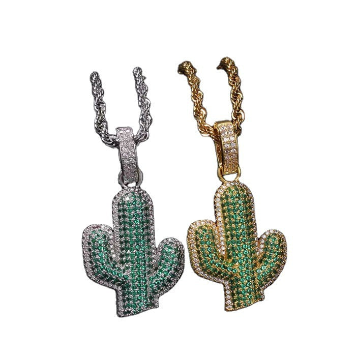 Cactus Pendant Hip Hop Couple Necklace Trend