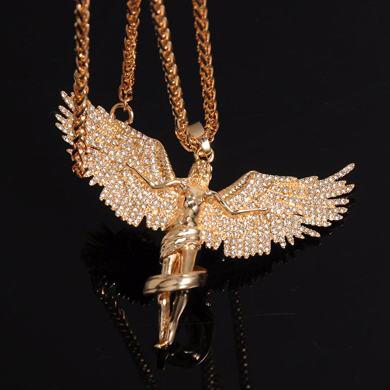 Flying Wing Fairy Hip Hop Goddess Necklace