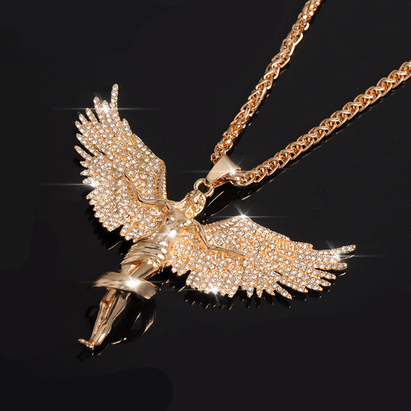 Flying Wing Fairy Hip Hop Goddess Necklace