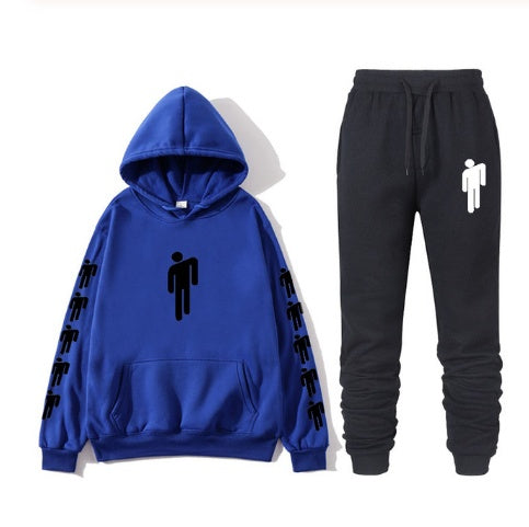 Hoodie print American singer Billie Eilish Hoodie men and women Harajuku hip hop Brilie Eilish sweatshirt set pants