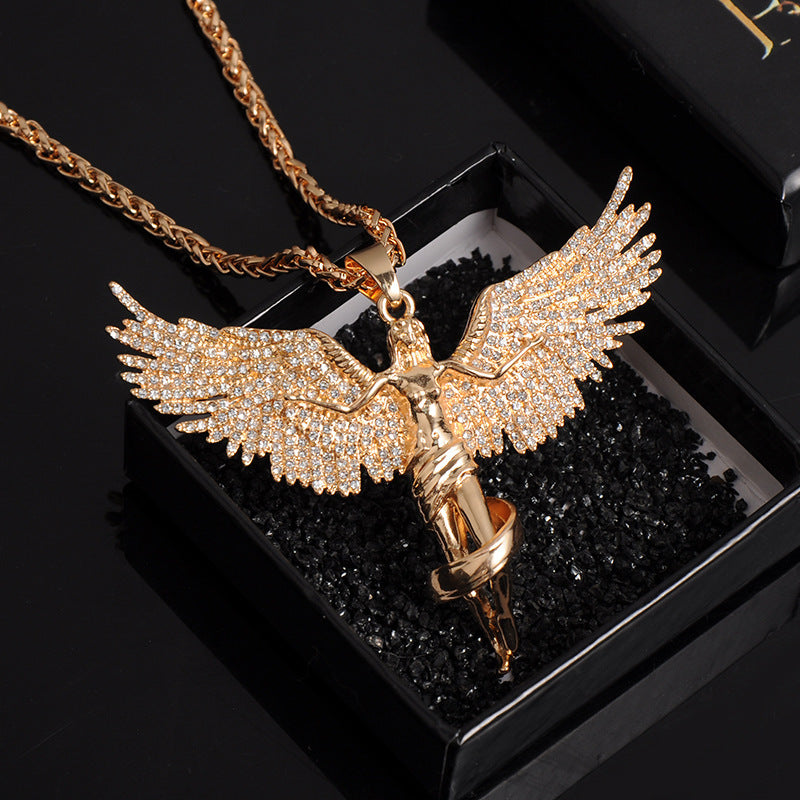 Flying Wing Fairy Hip Hop Goddess Necklace