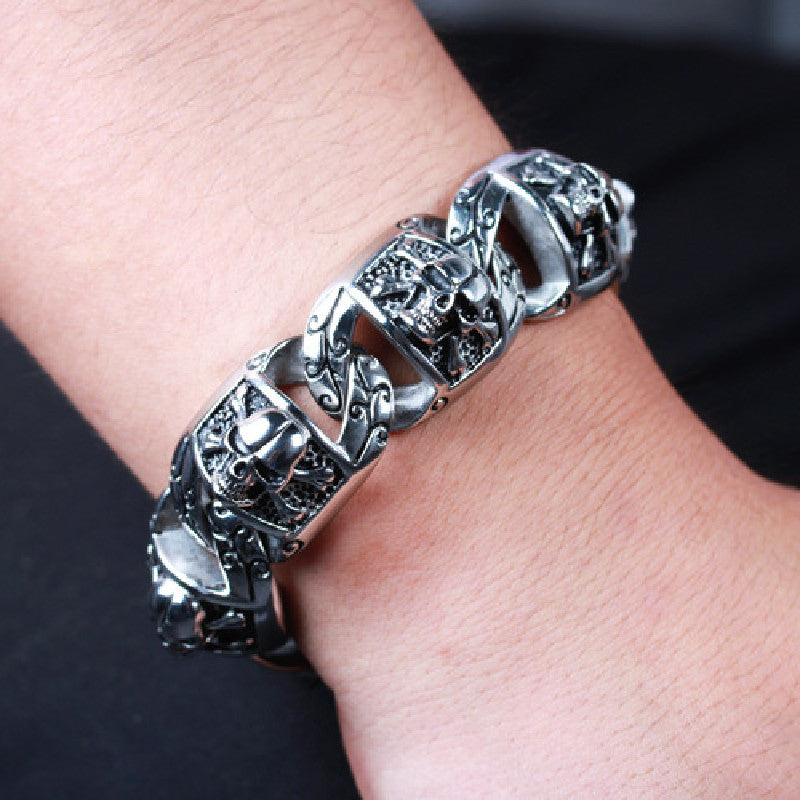 European and American Hip-hop Punk Style Titanium Steel Bracelet