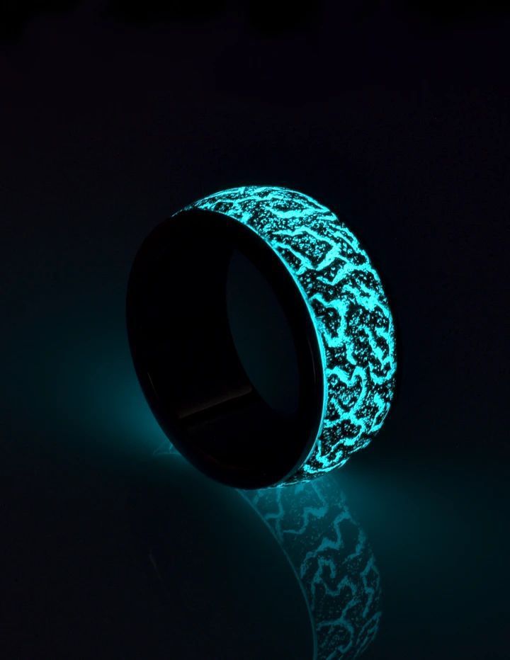 Luminous Explosion Pattern Stainless Steel and Luminous Resin Ring