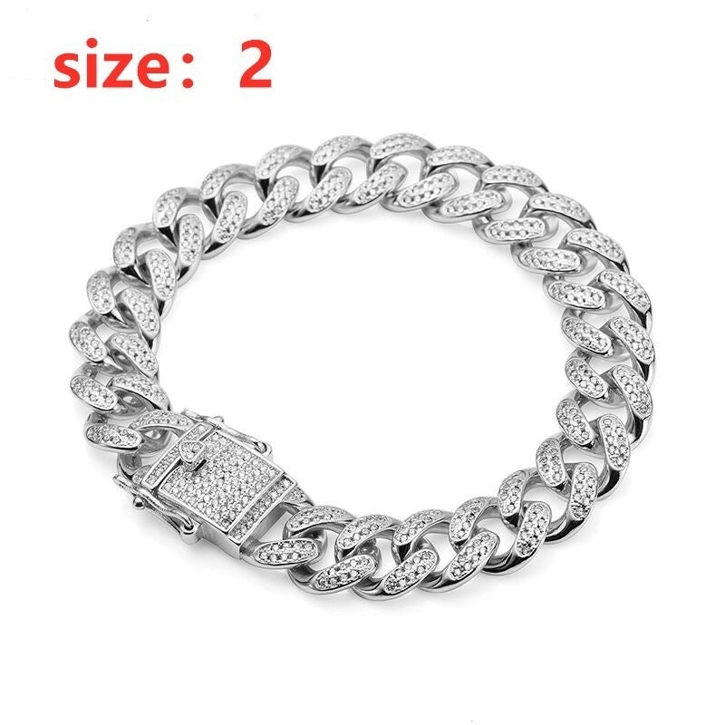 Hiphop Hip Hop Cuban Chain Jewelry Quadrilateral Strip Prismatic Men's Bracelet