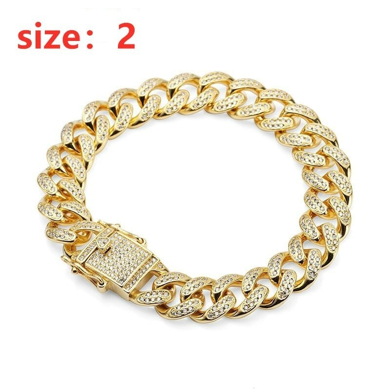 Hiphop Hip Hop Cuban Chain Jewelry Quadrilateral Strip Prismatic Men's Bracelet