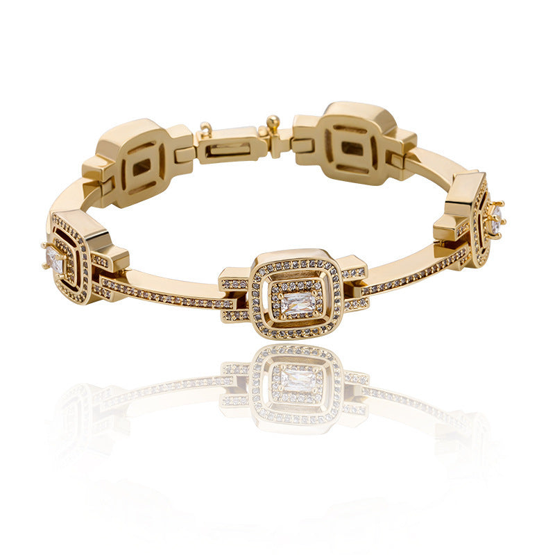 Full Zircon Hip-hop Personality Ladies Bracelet