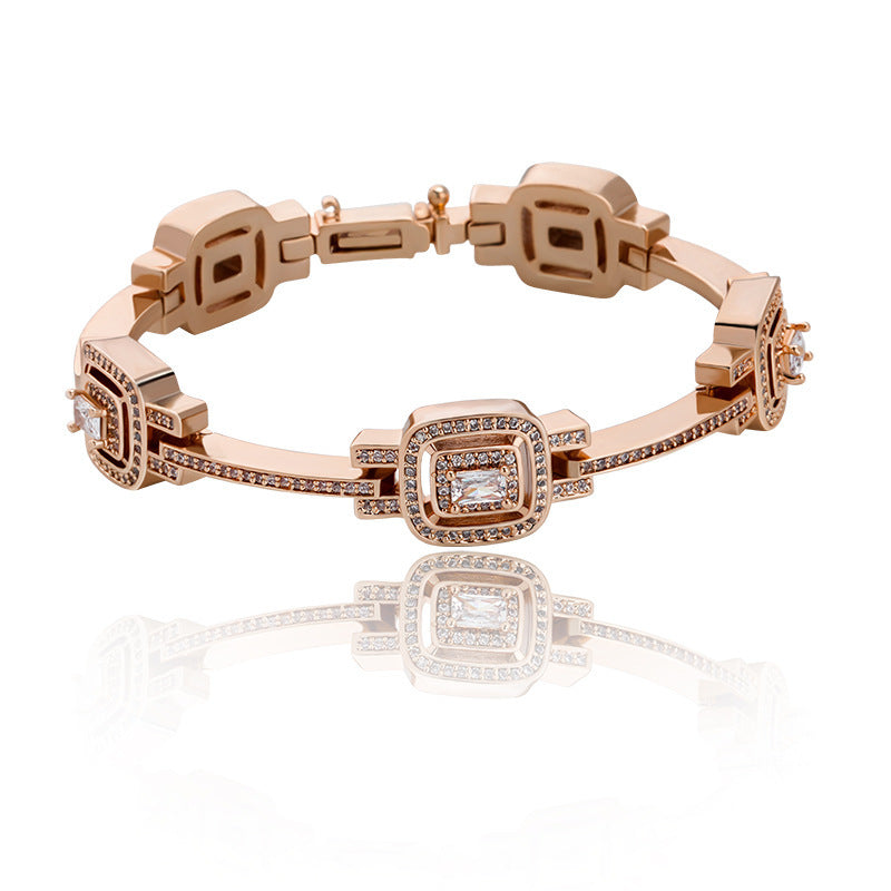 Full Zircon Hip-hop Personality Ladies Bracelet