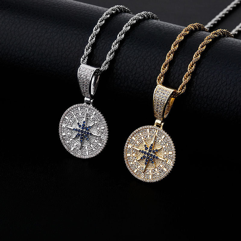 Compass Compass Pendant Full of Zircon Hip Hop Pendant