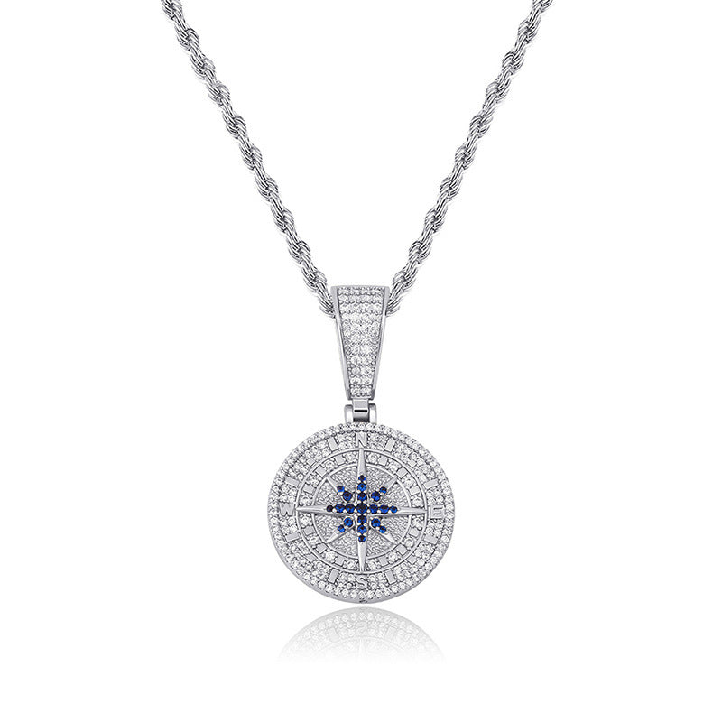 Compass Compass Pendant Full of Zircon Hip Hop Pendant