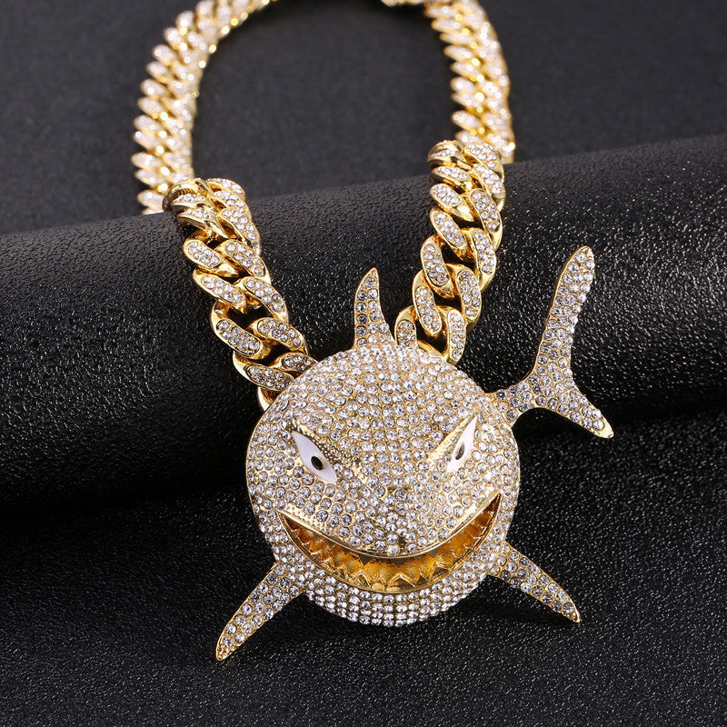 Pendant Micro-set Rhinestone Exaggerated Hip-hop Men's Necklace