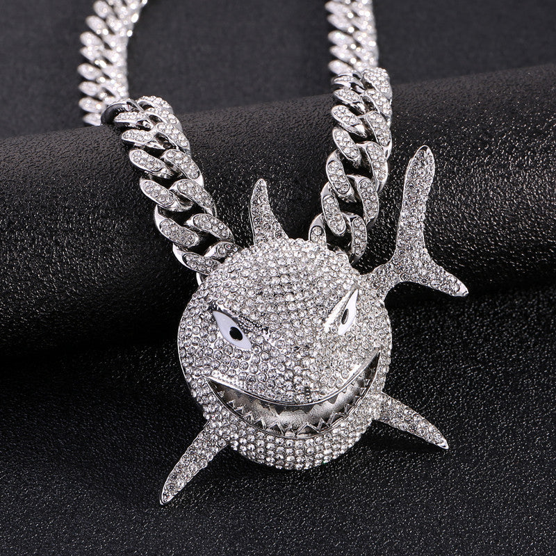 Pendant Micro-set Rhinestone Exaggerated Hip-hop Men's Necklace