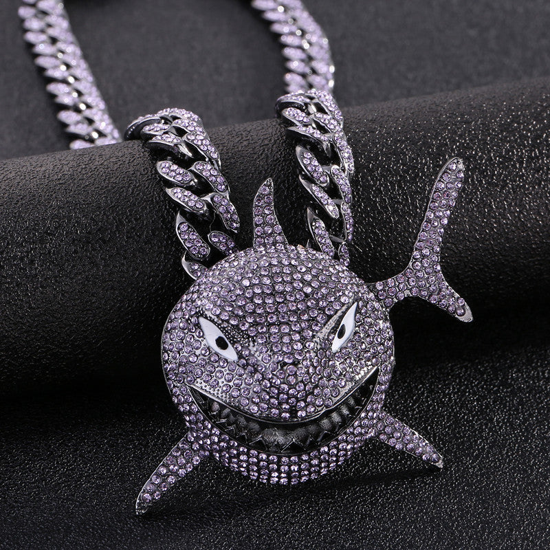 Pendant Micro-set Rhinestone Exaggerated Hip-hop Men's Necklace