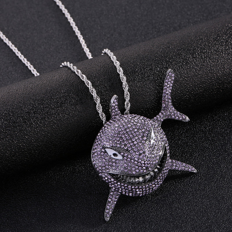 Pendant Micro-set Rhinestone Exaggerated Hip-hop Men's Necklace