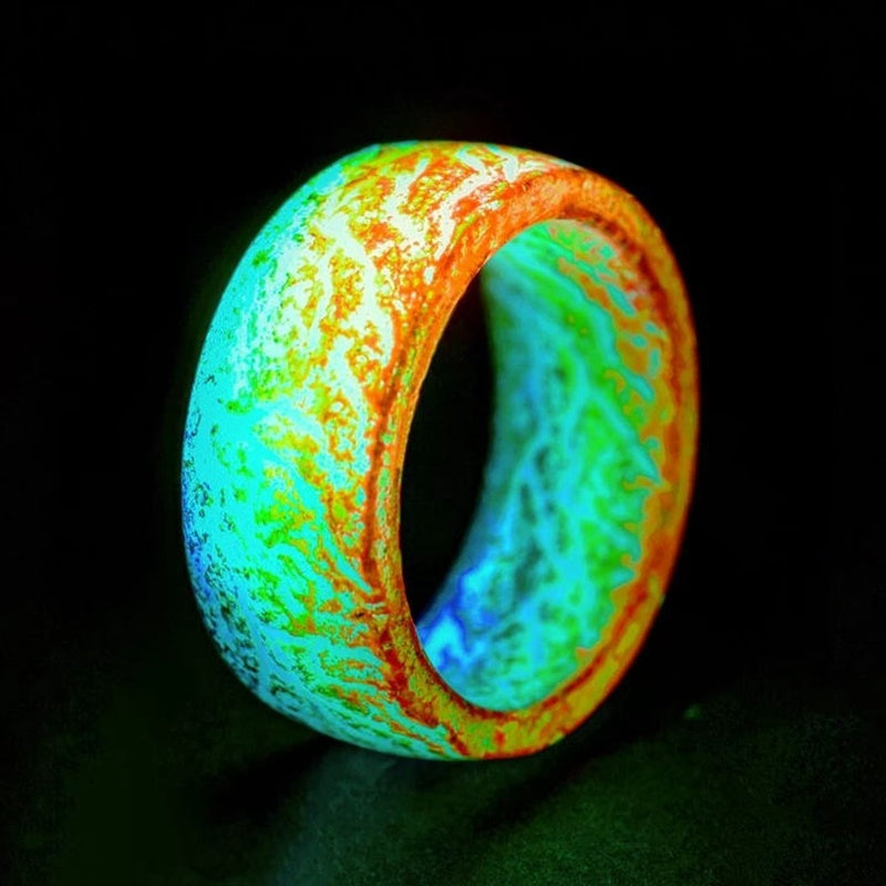 Resin Ring Color Change, Cool Glowing Luminous Crackle, Hand-Made