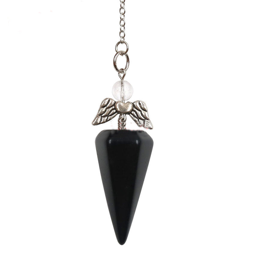 White Crystal Hexagonal Cone Pendant Jewelry