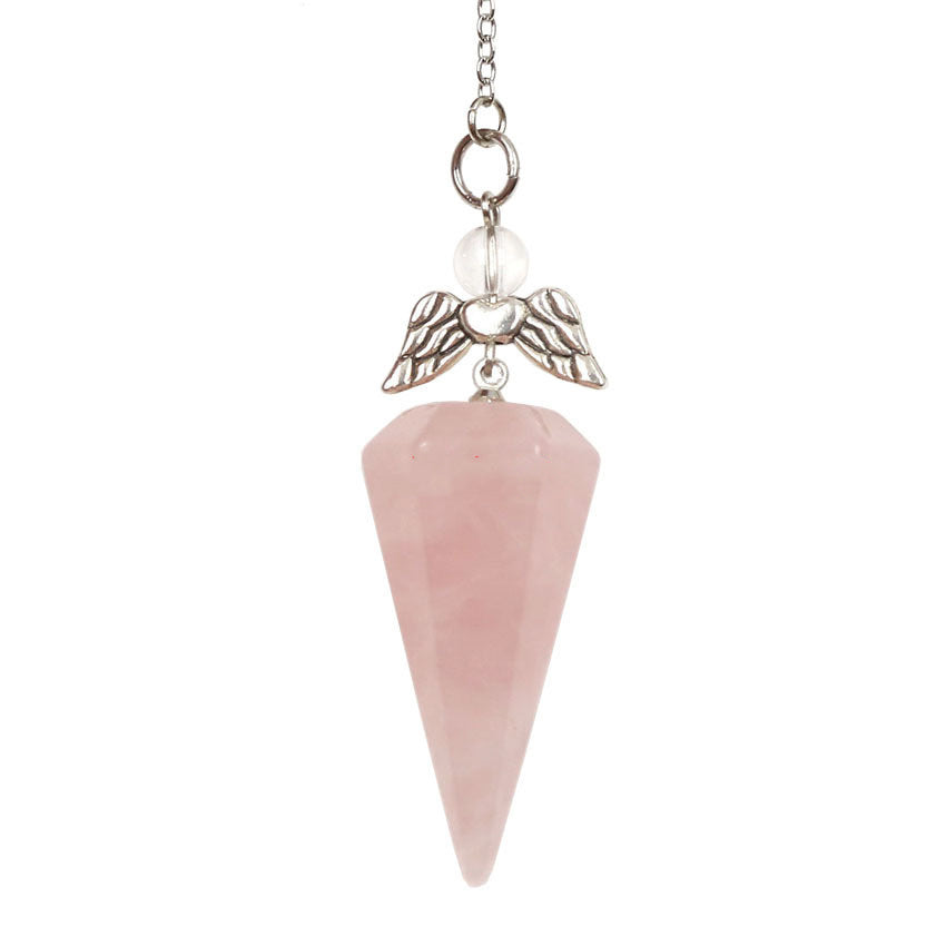 White Crystal Hexagonal Cone Pendant Jewelry