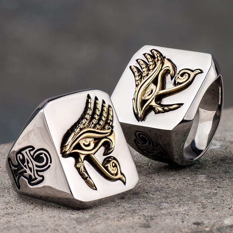 Eye of Horus Ring Titanium Steel Retro Hip Hop Men's Jewelry